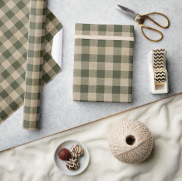 Modern Farmhouse Green Pset Kraft Cadeaupapier