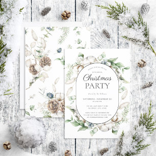 Modern Farmhouse Greenery Kerstparty Kaart