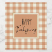 Modern Farmhouse Happy Thanksgiving Sinaasappel Ps Wijn Etiket (Enkel label)