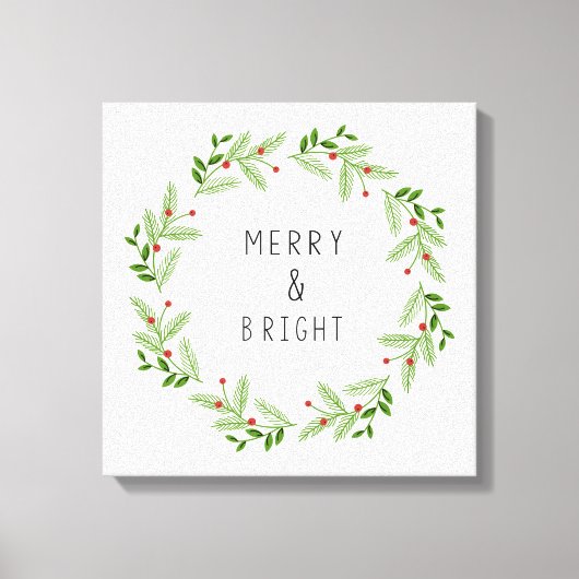 MODERN FARMHOUSE HOLIDAY GREENS AND BERRIES CANVAS AFDRUK (Voorkant)