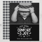 Modern Farmhouse | Kaart voor kerstmis met fotobud (Voorkant / Achterkant)