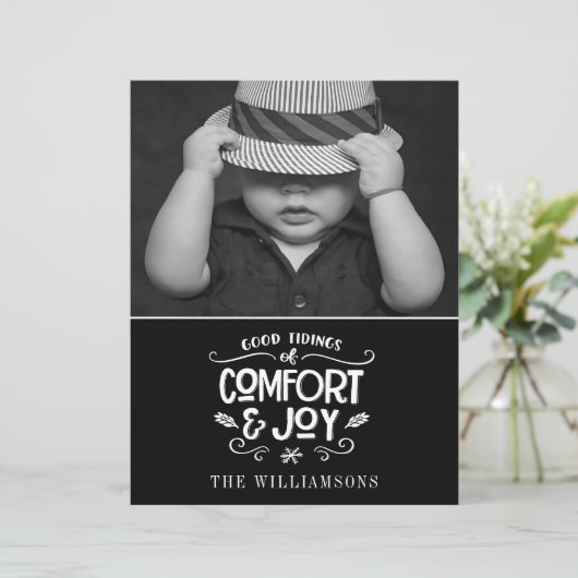 Modern Farmhouse | Kaart voor kerstmis met fotobud (Staand voorkant)