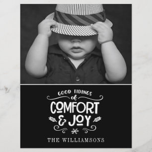 Modern Farmhouse Kaart voor kerstmis met fotobud