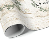 Modern Farmhouse kerstmis Rustic Wood Cadeaupapier (Rol Hoek)