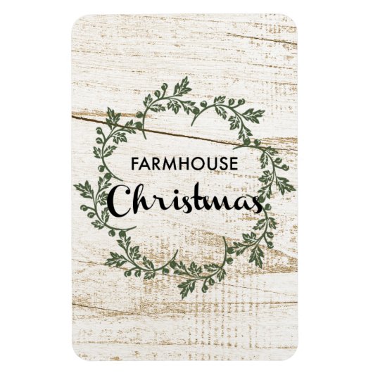 Modern Farmhouse kerstmis Rustic Wood Magneet (Verticaal)