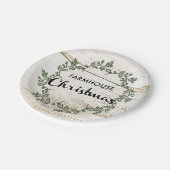 Modern Farmhouse kerstmis Rustic Wood Papieren Bordje (Gekanteld)