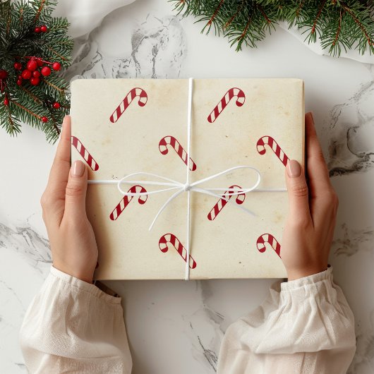 Modern Farmhouse-kerstsnoepriet Cadeaupapier