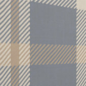 Modern Farmhouse Plaid in Cream and Slate Blue Behang (Zoom)