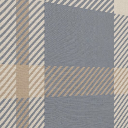 Modern Farmhouse Plaid in Cream and Slate Blue Behang (Zoom)