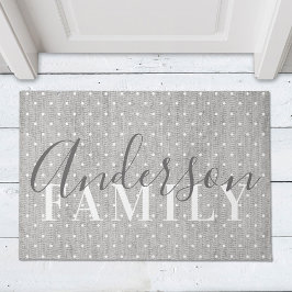 Modern Farmhouse Polka dots Familienaam Doormat Deurmat