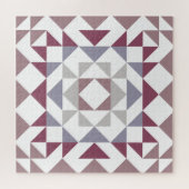 Modern Farmhouse Rustic Dusty Mauve Quilt Block Legpuzzel (Horizontaal)