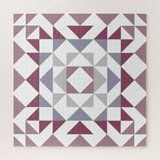 Modern Farmhouse Rustic Dusty Mauve Quilt Block Legpuzzel (Horizontaal)