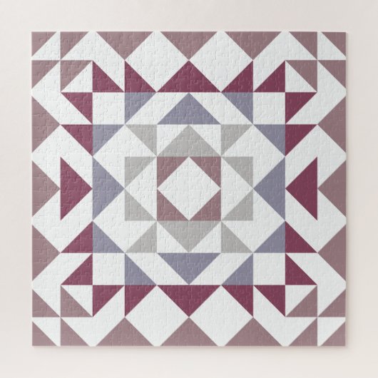 Modern Farmhouse Rustic Dusty Mauve Quilt Block Legpuzzel (Verticaal)