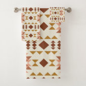 Modern Farmhouse Rustic Terracotta Geometric Art Bad Handdoek (Insitu)