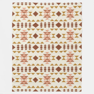 Modern Farmhouse Rustic Terracotta Geometric Art Fleece Deken