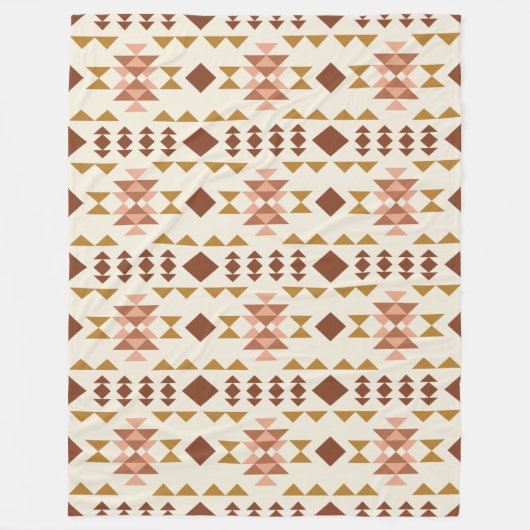 Modern Farmhouse Rustic Terracotta Geometric Art Fleece Deken (Voorkant)
