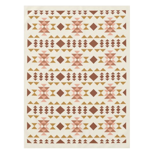Modern Farmhouse Rustic Terracotta Geometric Art Tafelkleed (Voorkant)