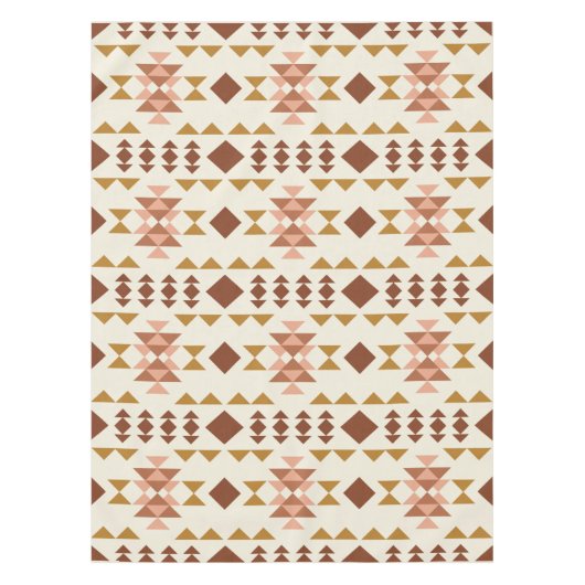 Modern Farmhouse Rustic Terracotta Geometric Art Tafelkleed (Voorkant)