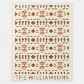 Modern Farmhouse Rustic Terracotta Geometric Name Fleece Deken (Voorkant)