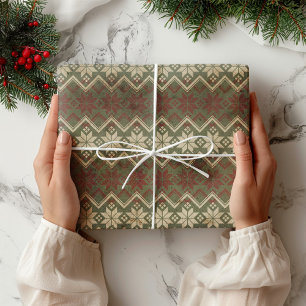 Modern Farmhouse Snowflake Pattern Cadeaupapier
