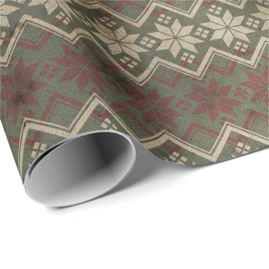 Modern Farmhouse Snowflake Pattern Cadeaupapier (Rol Hoek)