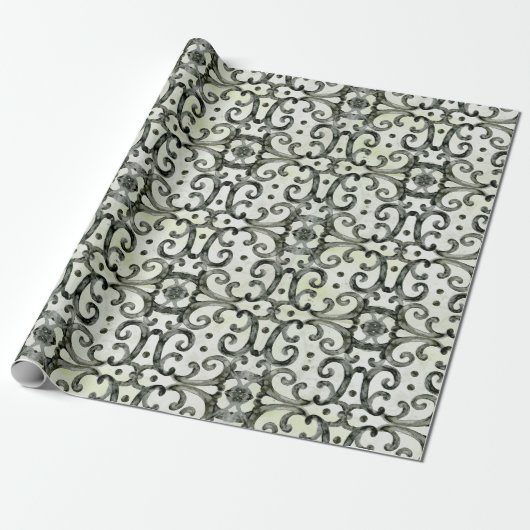 Modern Farmhouse Swirls Black n White Decoupage Cadeaupapier (Uitgerold)