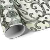 Modern Farmhouse Swirls Black n White Decoupage Cadeaupapier (Rol Hoek)