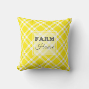 Modern Farmhouse Yellow Gingham Kussen