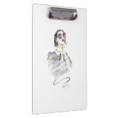 Modern Fashionable Girl Black en Red Trendy Klembord (Rechts)