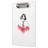 Modern Fashionable Girl Black en Red Trendy Klembord (Links)