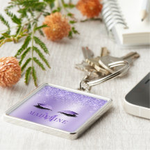 Modern fashionable Monogram Glitter Lashes Paars