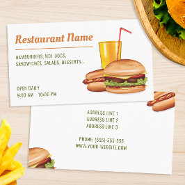 Modern fastfoodrestaurant hamburgerrestaurant gril visitekaartje