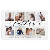 Modern Father Script Gift for Dad Photo Collage Magneet (Horizontaal)