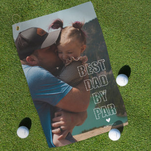 Modern Fathers Day Gift Photo Golf Towel Golfhanddoek
