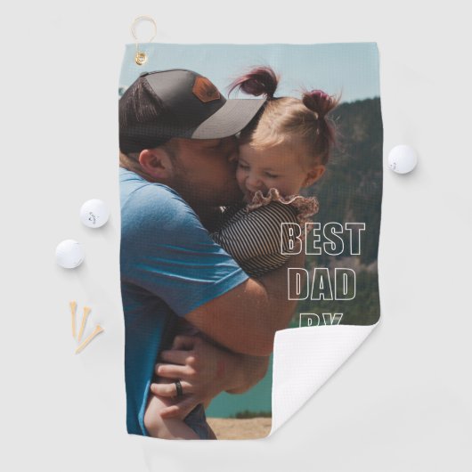 Modern Fathers Day Gift Photo Golf Towel Golfhanddoek (Insitu)