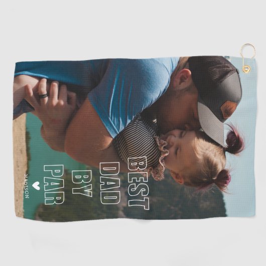 Modern Fathers Day Gift Photo Golf Towel Golfhanddoek (Horizontaal)