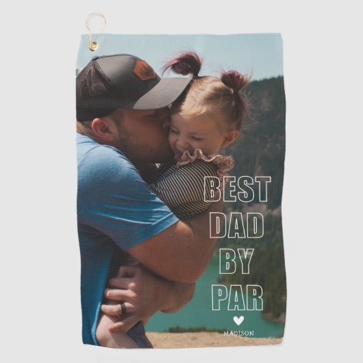 Modern Fathers Day Gift Photo Golf Towel Golfhanddoek (Voorkant)