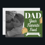 Modern Fathers Day Taco Isometric Favorite Food Kaart<br><div class="desc">Vaders-dagkaart met zorgwekkende berichten en taco's</div>