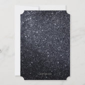 Modern Faux Black Glitter Party Invitation Kaart (Achterkant)