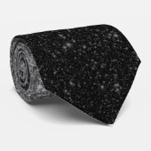 Modern Faux Black Glitter Stropdas (Opgerold)