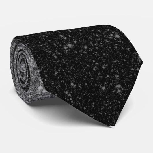 Modern Faux Black Glitter Stropdas (Opgerold)