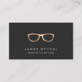 Modern Faux Copper Glasses Logo Visitekaartje (Voorkant)