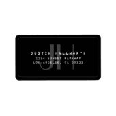 Modern Faux Embossed Monogrammed Business Address Etiket (Voorkant)