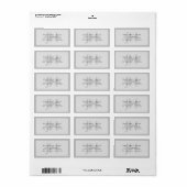 Modern Faux Embossed Monogrammed Business Address Etiket (Full Sheet)