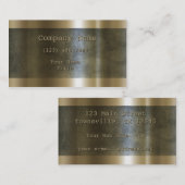 Modern Faux Etched Metalic Gold Visitekaartje (Voorkant / Achterkant)