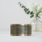 Modern Faux Etched Metalic Gold Visitekaartje (Staand voorkant)