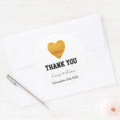 Modern Faux Folie Gold Heart Weddenschap Hartelijk Ronde Sticker (Envelop)