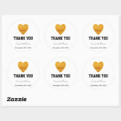Modern Faux Folie Gold Heart Weddenschap Hartelijk Ronde Sticker (Vel)