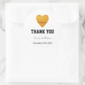 Modern Faux Folie Gold Heart Weddenschap Hartelijk Ronde Sticker (Tas)