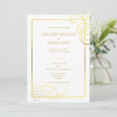 Modern Faux Folie Vlourish Wedding Kaart (Staand voorkant)